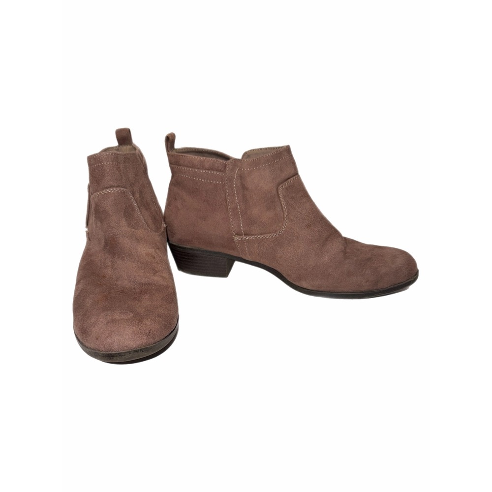 Arizona Jean Co Womens Brown Faux Suede Ankle Boots Western Booties Size 11